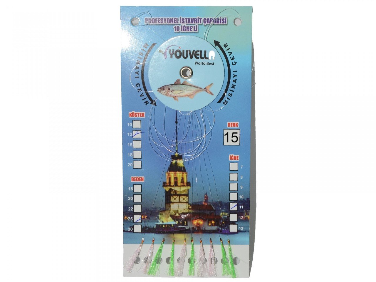 Youvella 7574 İstavrit Çaparisi 10 İğne Kolay Açılan 0.15x0.25mm 