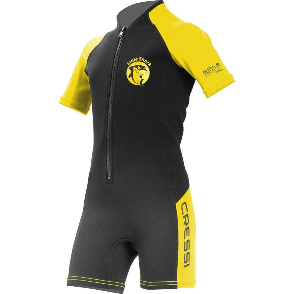 Cressi Little Shark Junior Shorty Dalış Elbisesi BLACK / YELLOW - 2MM - 3/4 YAŞ