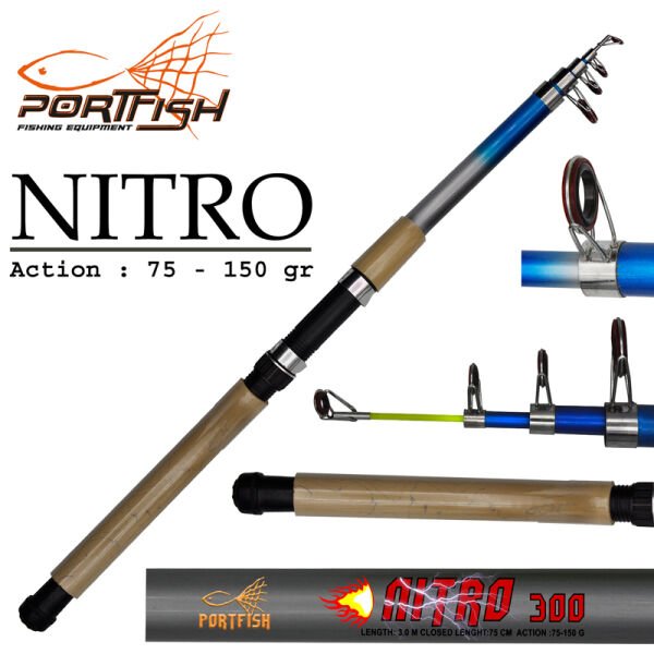 Portfish Nitro Teleskopik Fiber Olta Kamışı 270 cm 75-150gr