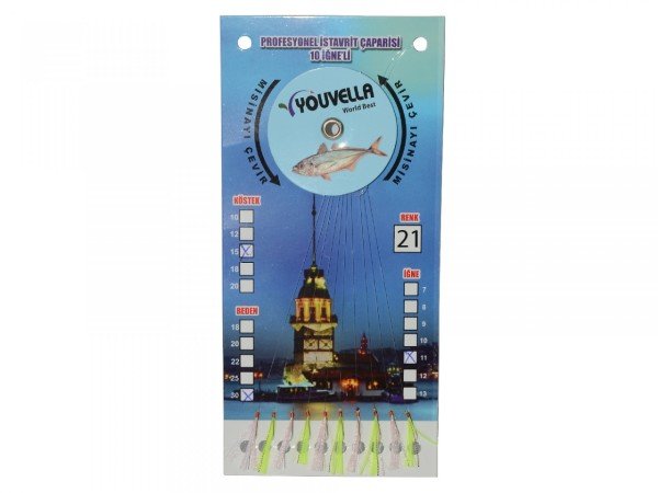 Youvella 7574 İstavrit Çaparisi 10 İğne Kolay Açılan 0.15x0.25mm 