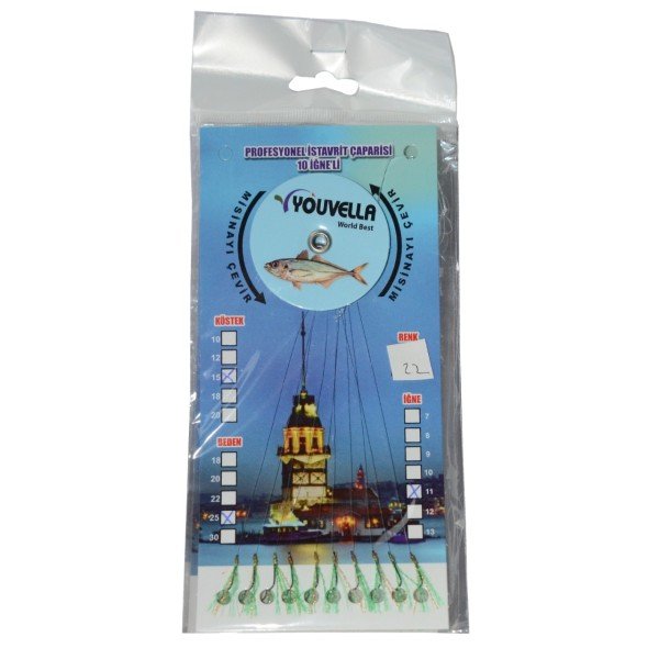 Youvella 7574 İstavrit Çaparisi 10 İğne Kolay Açılan 0.15x0.25mm 