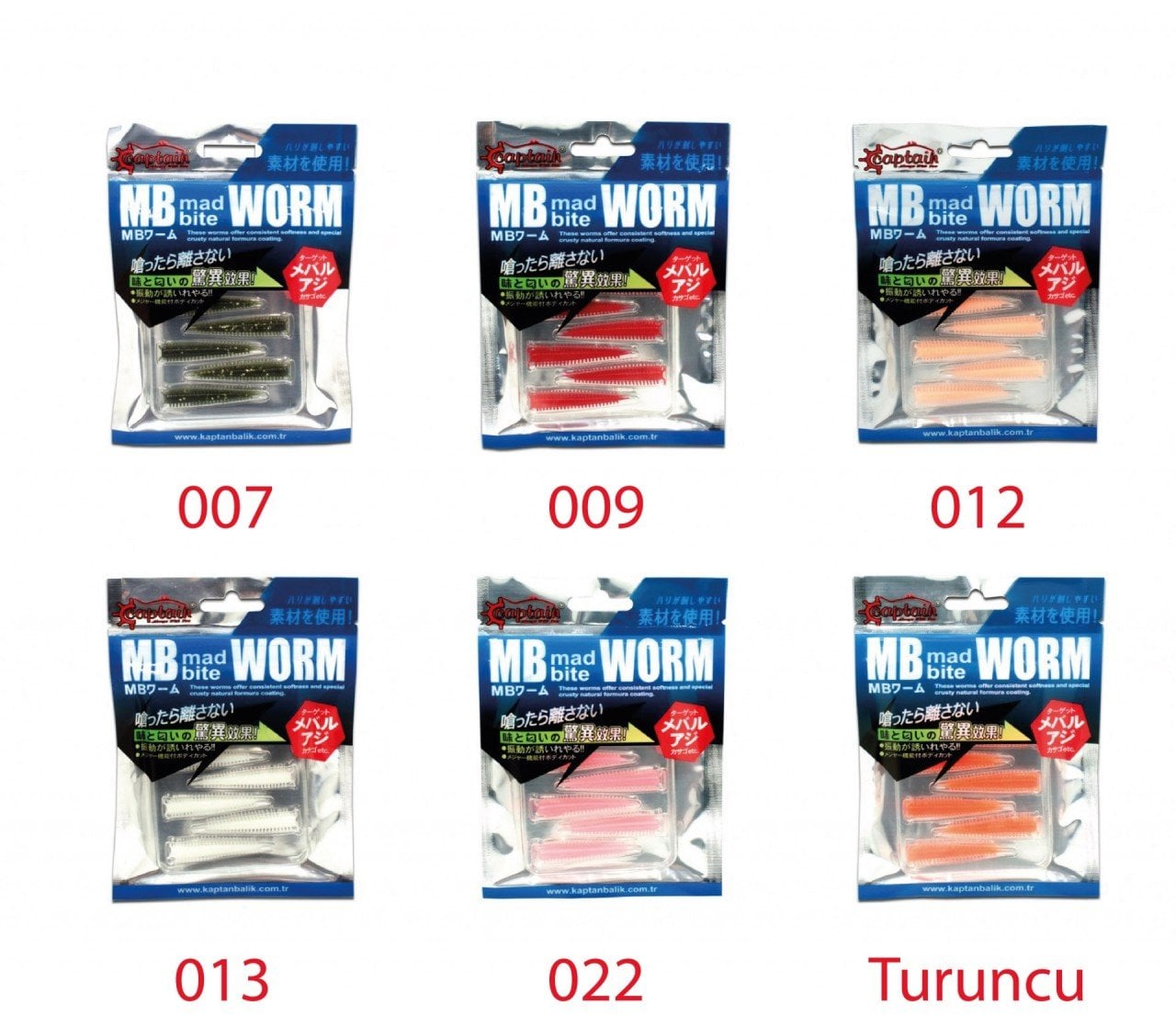Captain 3518 Mad Bite Earth Worm 4 cm Aromalı LRF Silikon Yem 8'li Set 009