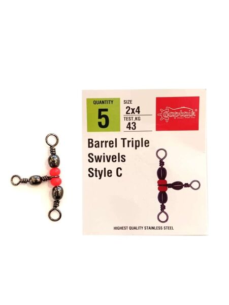 Captain 5129 Üçlü Boncuklu T Fırdöndü 5li Paket Black Nikel