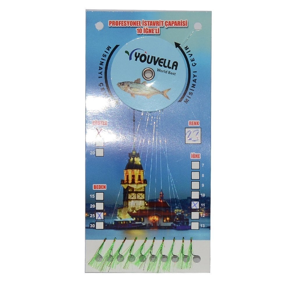 Youvella 7574 İstavrit Çaparisi 10 İğne Kolay Açılan 0.15x0.25mm 