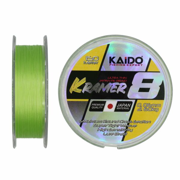 Kramer Japan 8X Braid 150 Mt Lime Green 0.18 Mm