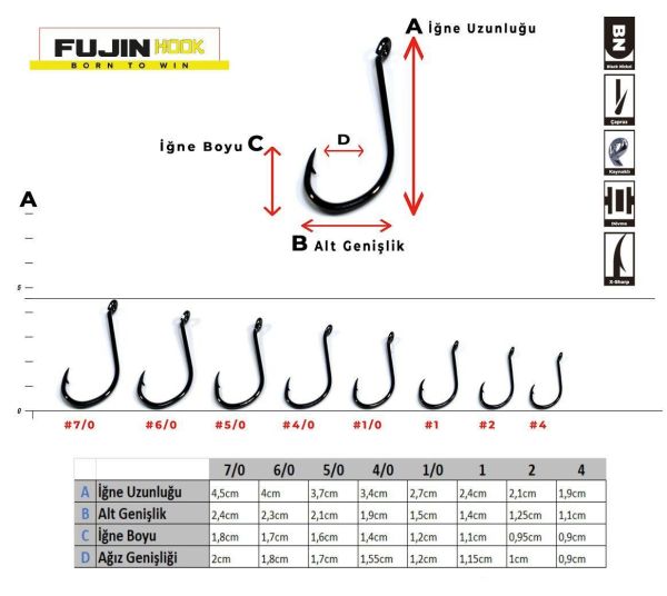 Fujin SSW Delikli Kaynaklı Çapraz  Octopus Kancası 