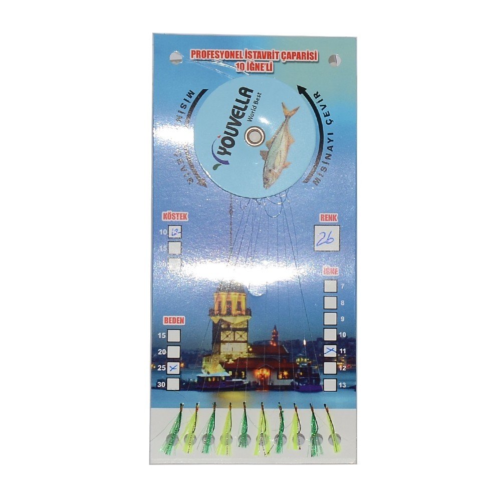 Youvella 7574 İstavrit Çaparisi 10 İğne Kolay Açılan 0.15x0.25mm 26