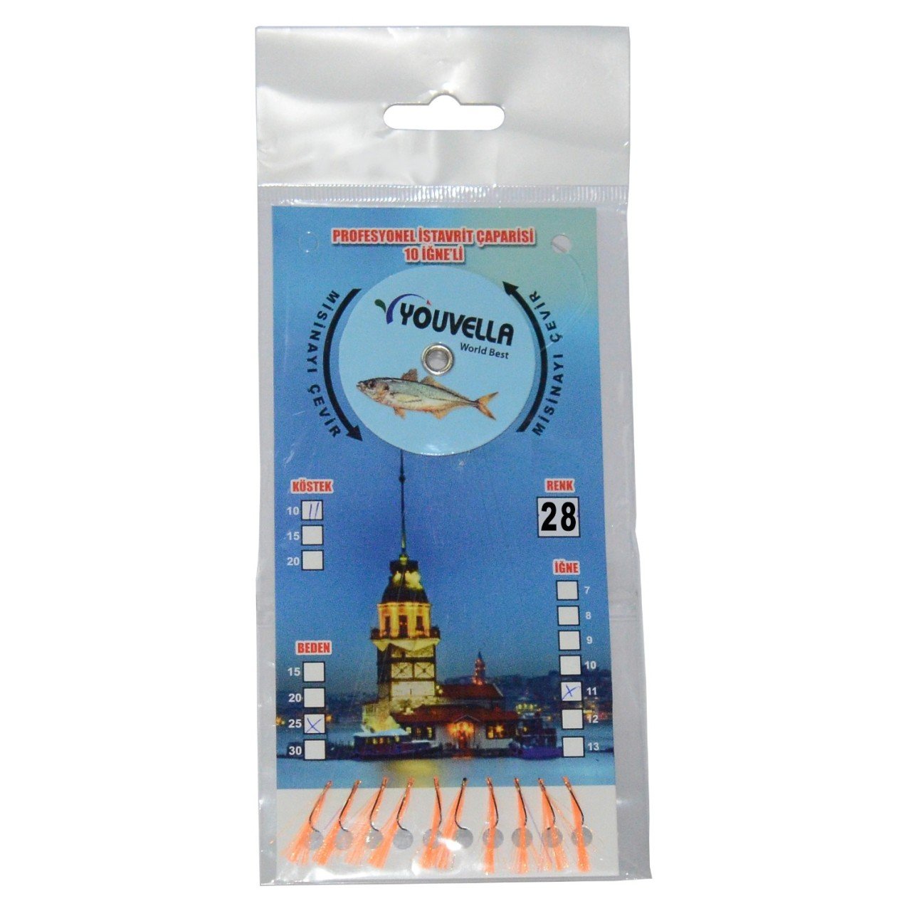 Youvella 7574 İstavrit Çaparisi 10 İğne Kolay Açılan 0.15x0.25mm 28