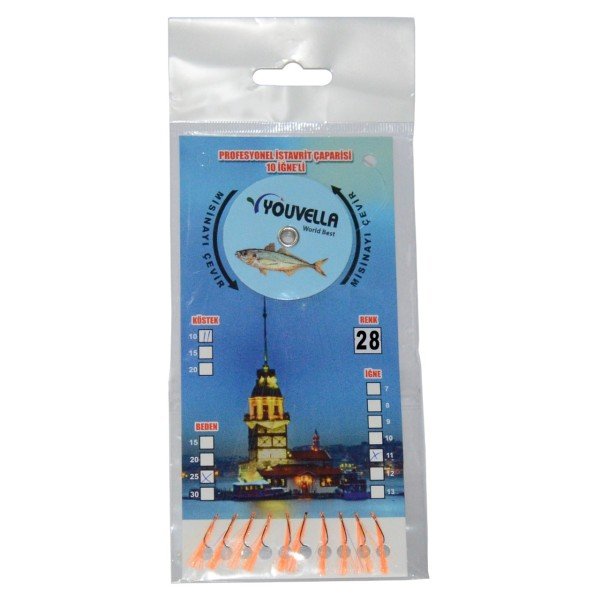 Youvella 7574 İstavrit Çaparisi 10 İğne Kolay Açılan 0.15x0.25mm 28