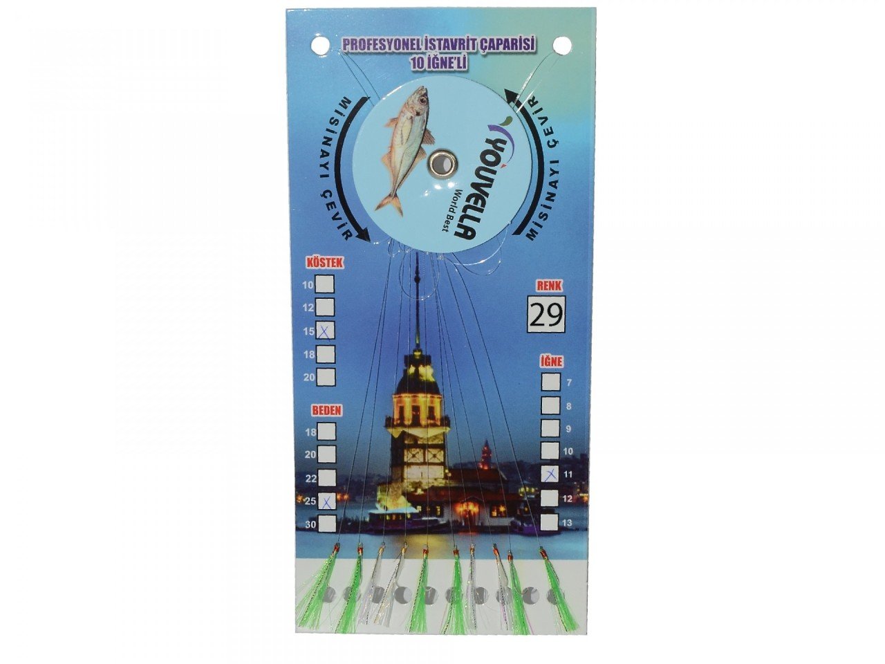 Youvella 7574 İstavrit Çaparisi 10 İğne Kolay Açılan 0.15x0.25mm 29