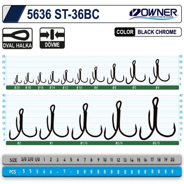 Owner 5636 St-36 Black Chrome Çarpma İğne 14