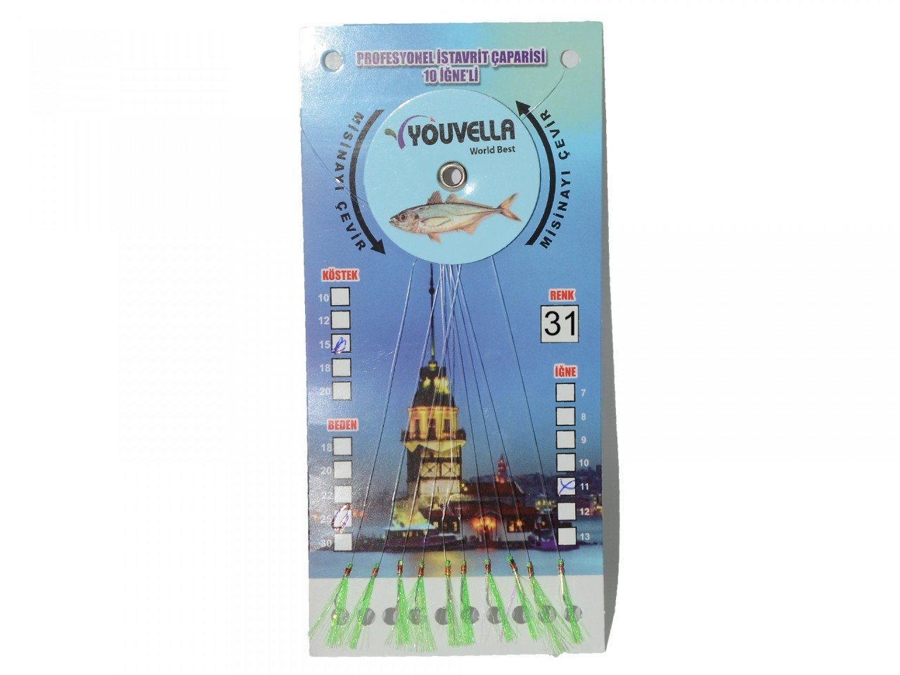 Youvella 7574 İstavrit Çaparisi 10 İğne Kolay Açılan 0.15x0.25mm 
