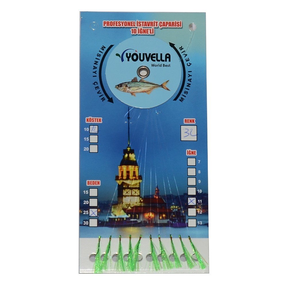 Youvella 7574 İstavrit Çaparisi 10 İğne Kolay Açılan 0.15x0.25mm 