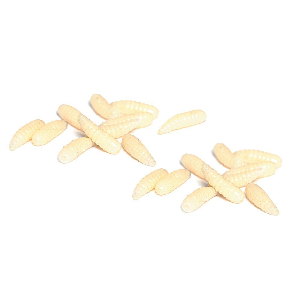 Maggot Silikon Kurtçuk 1.2 cm Alabalık Yemi 30 Adet 001 Beyaz