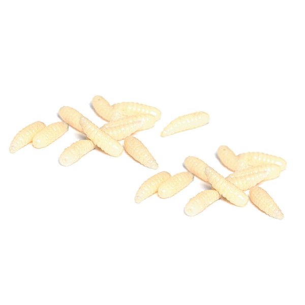 Maggot Silikon Kurtçuk 1.2 cm Alabalık Yemi 30 Adet 001 Beyaz