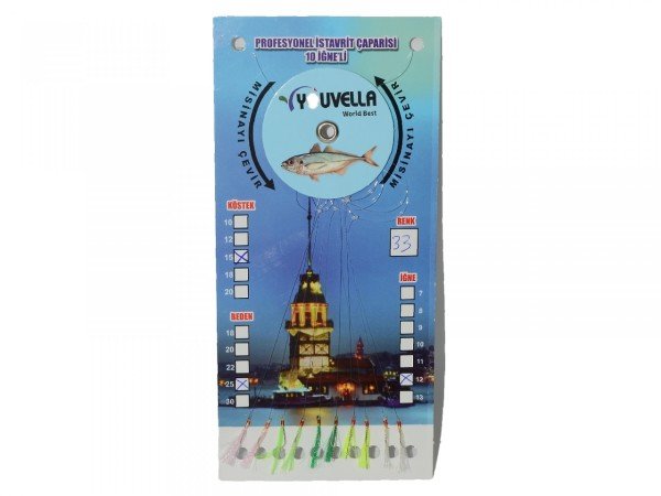 Youvella 7574 İstavrit Çaparisi 10 İğne Kolay Açılan 0.15x0.25mm 33