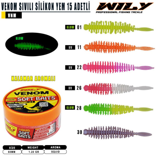 Wily Venom Sıvılı 60 mm 15 Adetli