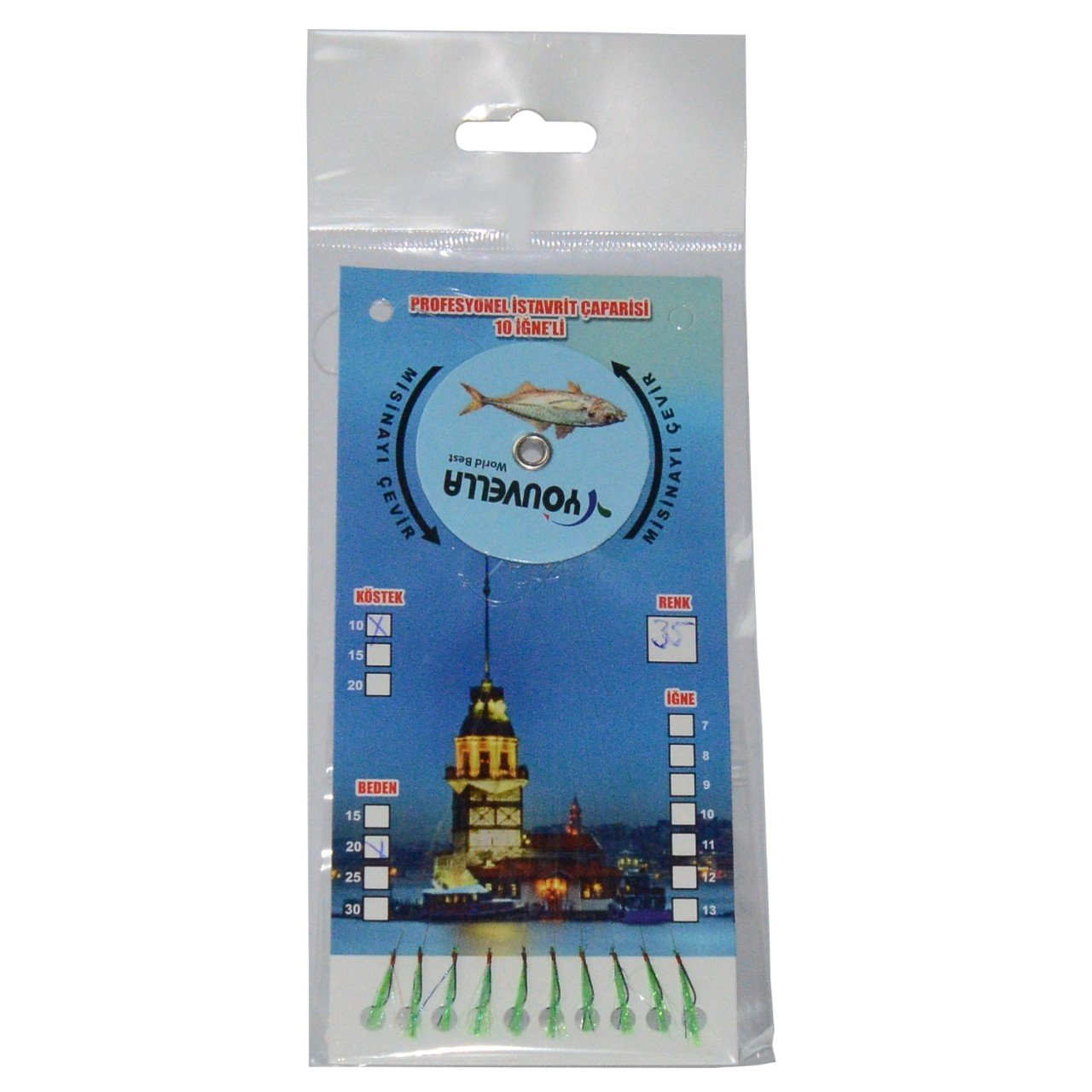 Youvella 7574 İstavrit Çaparisi 10 İğne Kolay Açılan 0.15x0.25mm 