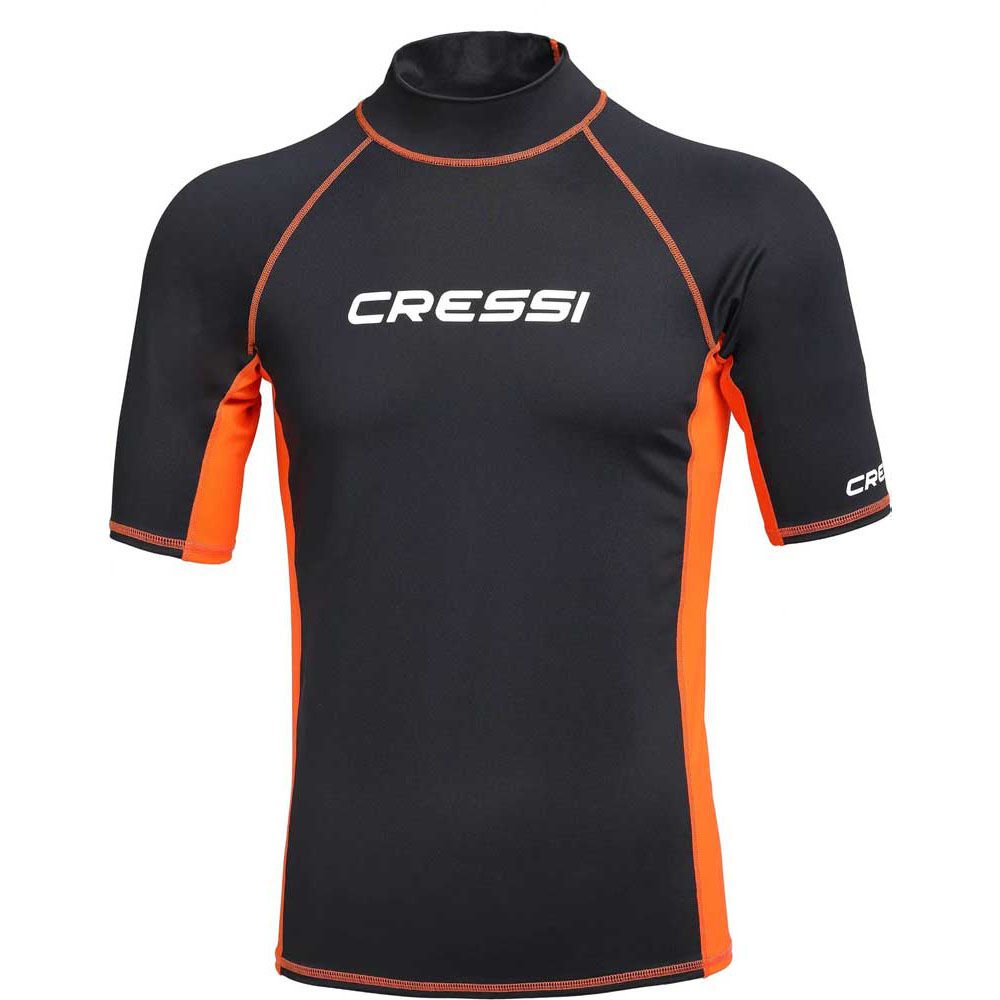 Cressi Rash Guard Man T-Shirt BLACK - ORANGE - L - NO:4
