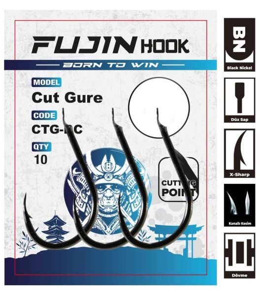 Fujin Cut Gure Deliksiz Düz Olta Kancası 