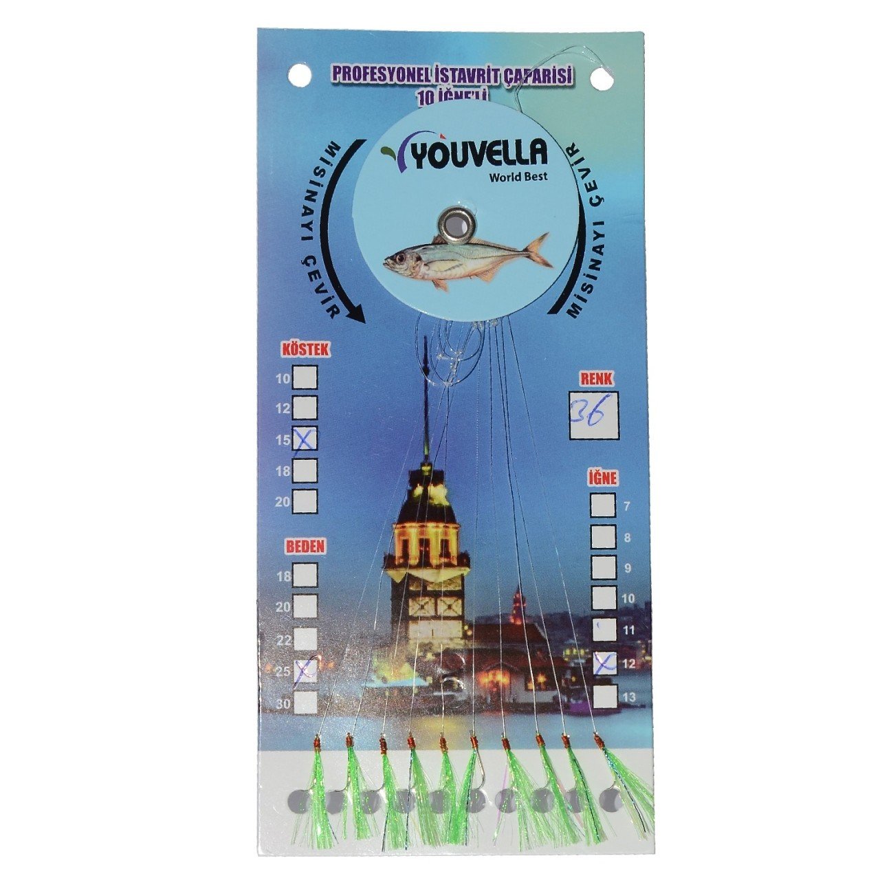 Youvella 7574 İstavrit Çaparisi 10 İğne Kolay Açılan 0.15x0.25mm 36