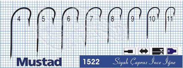 Mustad Olta İğnesi 1522 100lü Standart - NO:12