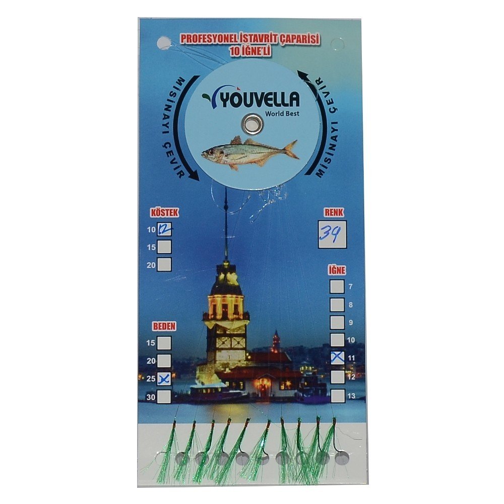 Youvella 7574 İstavrit Çaparisi 10 İğne Kolay Açılan 0.15x0.25mm 