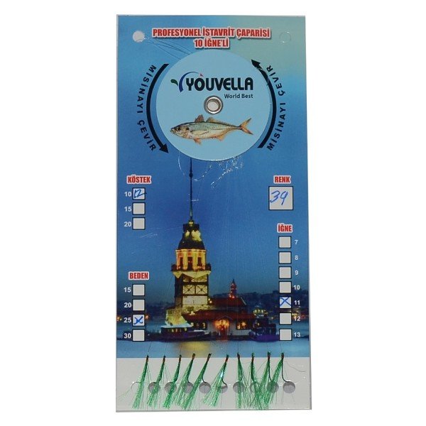 Youvella 7574 İstavrit Çaparisi 10 İğne Kolay Açılan 0.15x0.25mm 