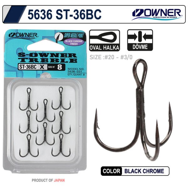 Owner 5636 St-36 Black Chrome Çarpma İğne 8