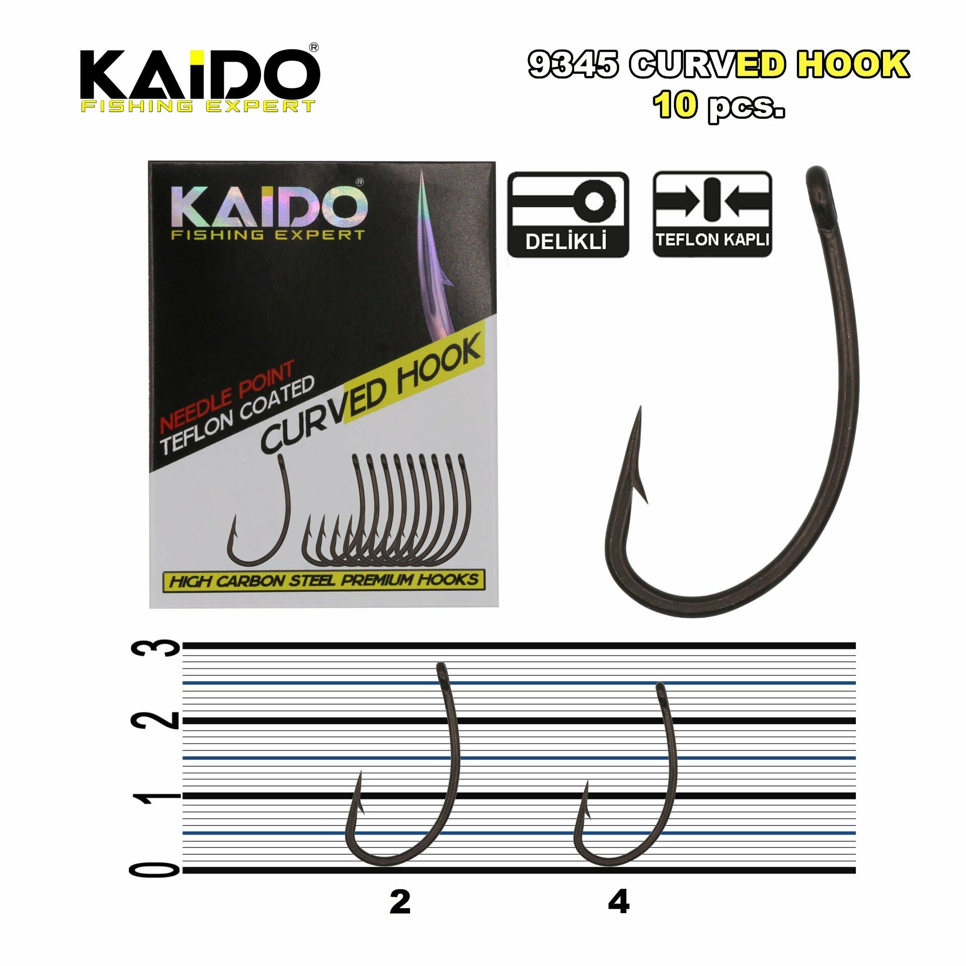 9345 Teflon Hook Sazan İğnesi (10Pcs) 2