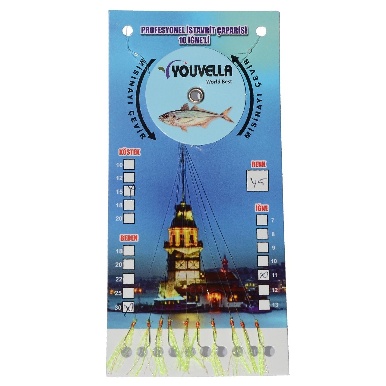 Youvella 7574 İstavrit Çaparisi 10 İğne Kolay Açılan 0.15x0.25mm 45