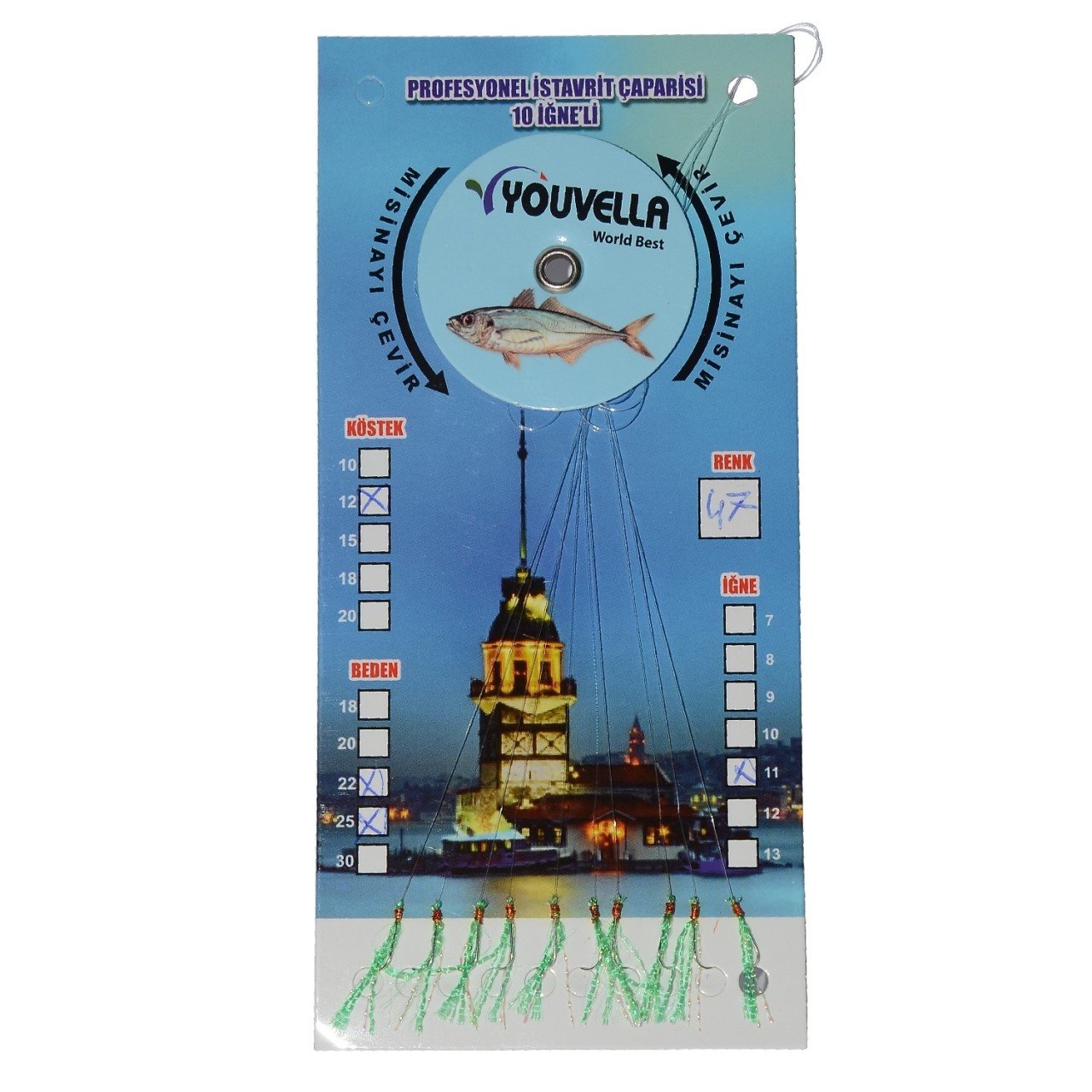 Youvella 7574 İstavrit Çaparisi 10 İğne Kolay Açılan 0.15x0.25mm 47