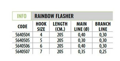 Lineaeffe 5640507 Rainbow Flasher 7li Çapari 0.25x0.35mm (FC) 205cm