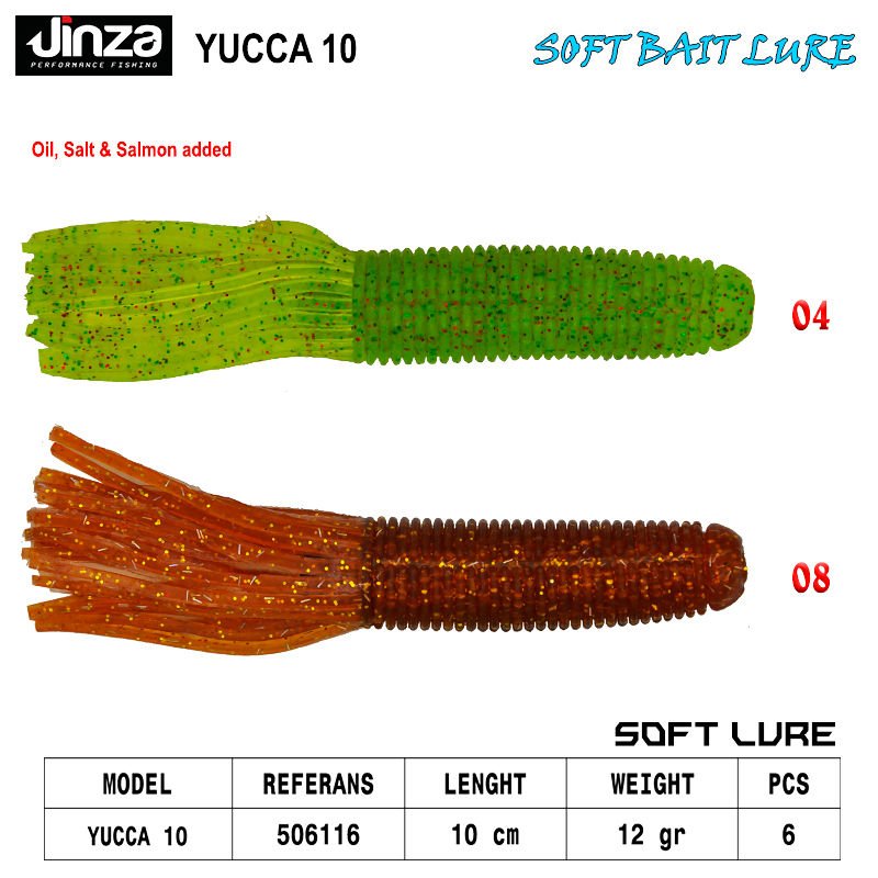 Jinza Hawk Yucca 100 mm 12 gr Silikon Balık 6 Adet 08