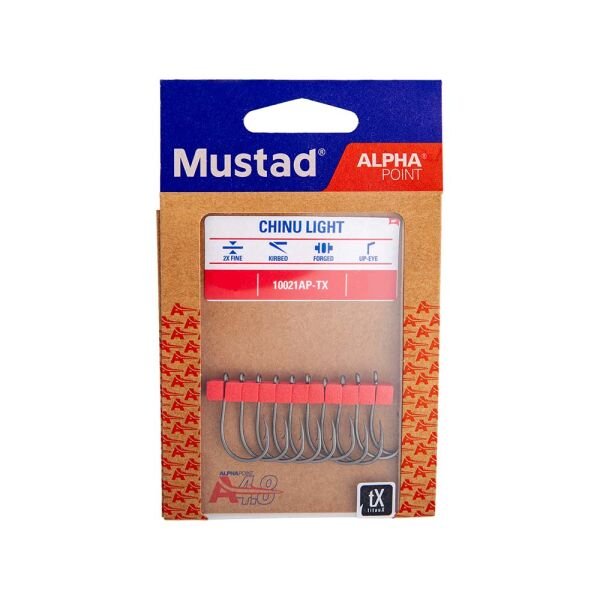 Mustad Alpha Point Chinu Light 10021AP Olta İğnesi TITANX - NO:1/0 - 10LU