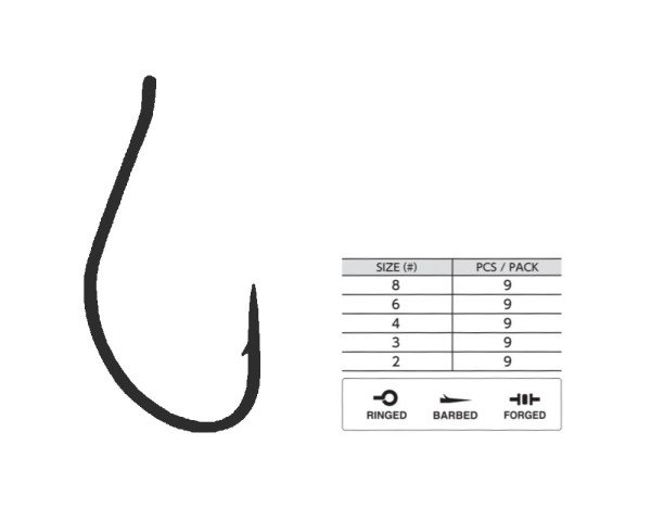 Hayabusa DSR 132 Delikli Drop Shot İğnesi 10'lu Paket Black Mat 