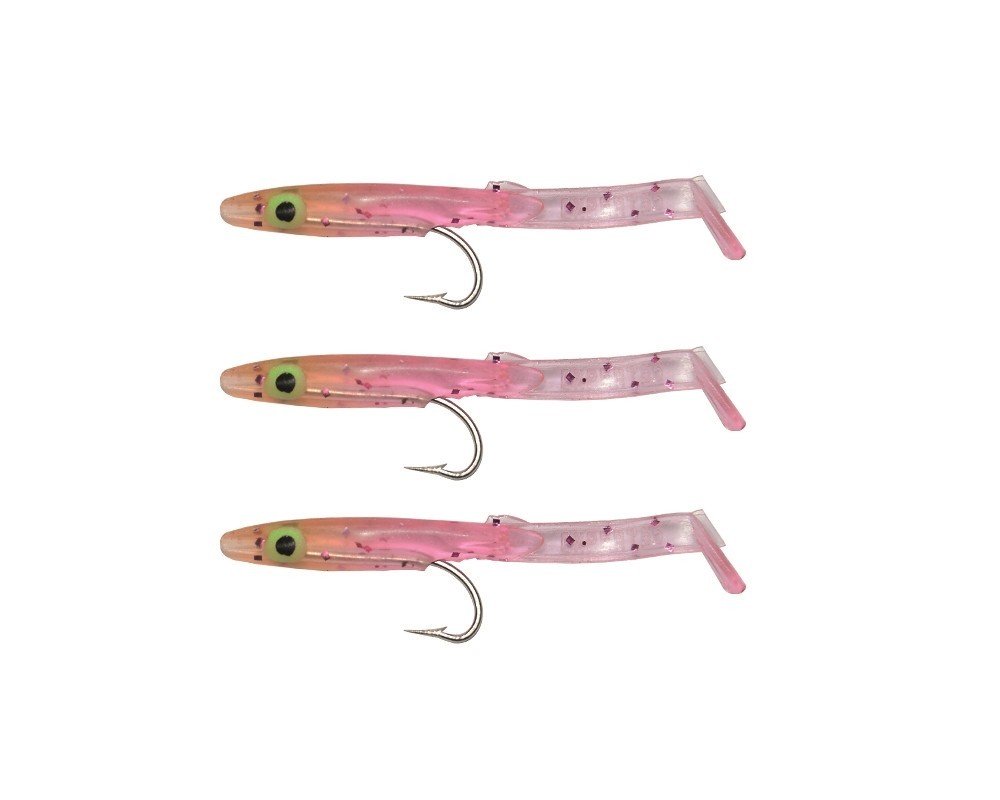 Captain 3526 Eel Fish 5cm Silikon Zargana Suni Yem 3'lü Paket E03 Pink G