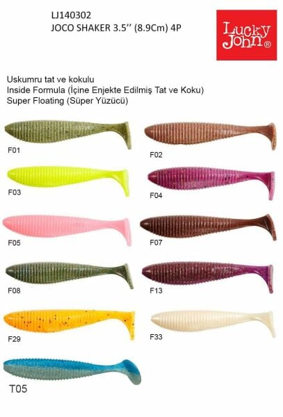 Lucky John Joco Shaker 3.5'' (8.89 cm) 4P Silikon Yem T05