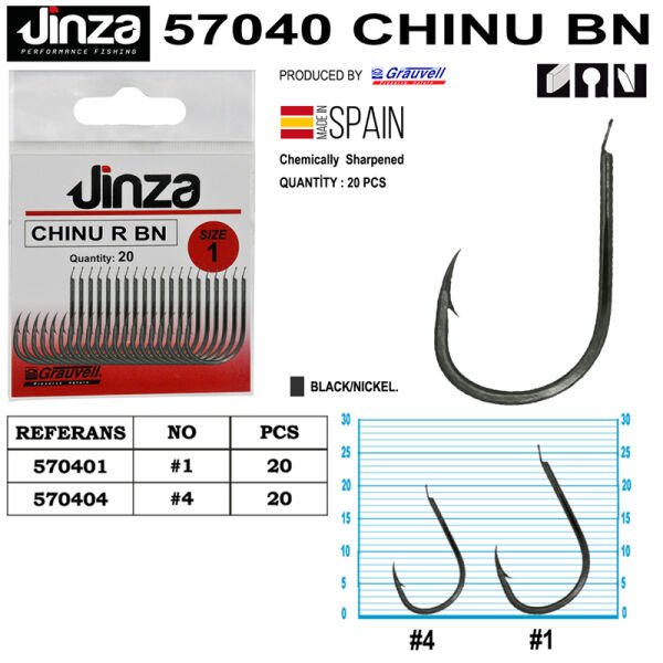 Jinza Chinu BN Olta İğnesi 20 Adet 1