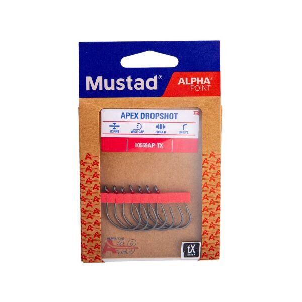 Mustad Alpha Point Apex Dropshot 10559AP Olta İğnesi TITANX - NO:2/0 - 6LI