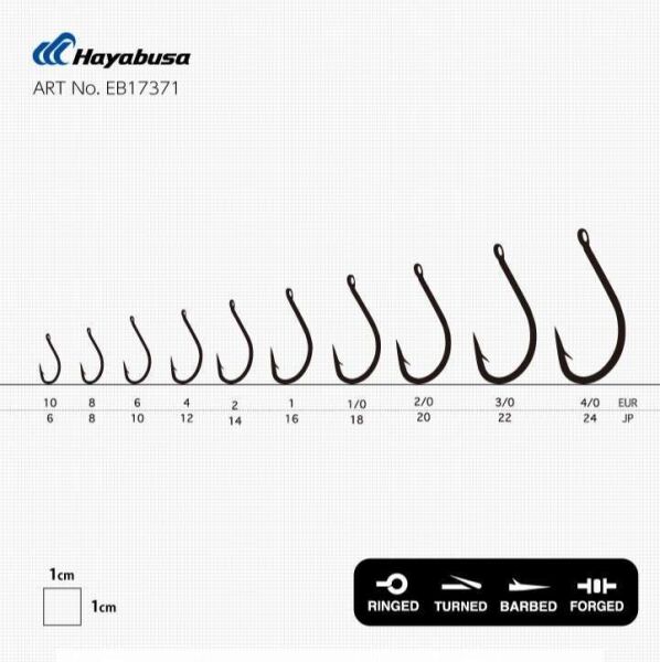 Hayabusa HMRS 173 Delikli Dövme Olta İğnesi 15li Paket Black Nikel