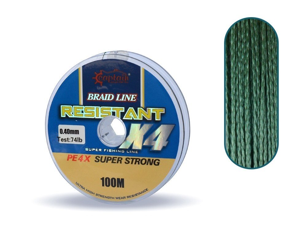 Captain Resistant PE 4 Kat İp Misina 100mt Yeşil 0.40 mm