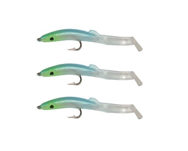 Captain 3526 Eel Fish 5cm Silikon Zargana Suni Yem 3'lü Paket E23 Blue