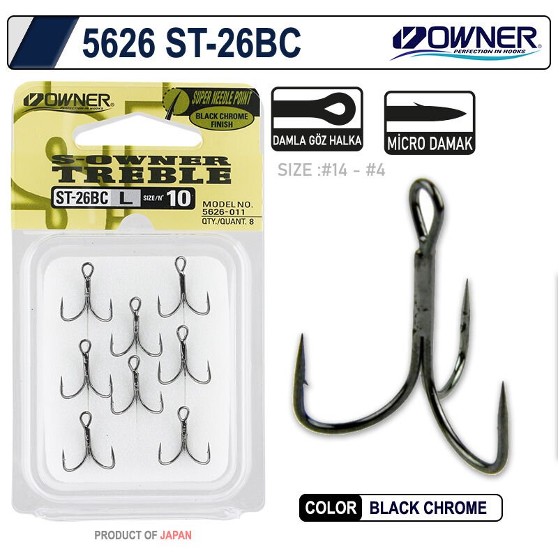 Owner 5626 St-26 Black Chrome Çarpma İğne 12