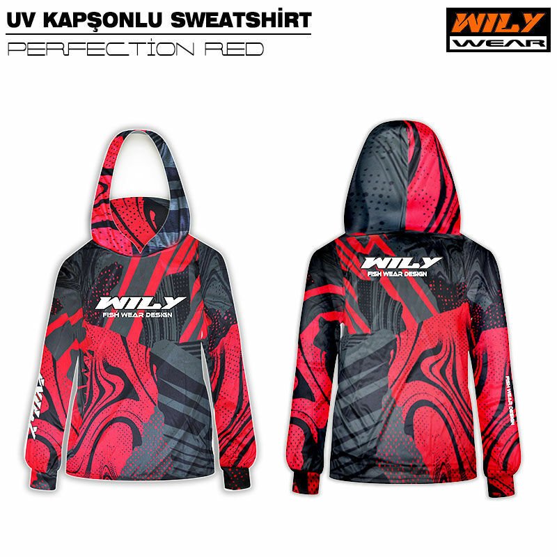 Wily Wear UV Kapşonlu Sweatshirt Perfection Red