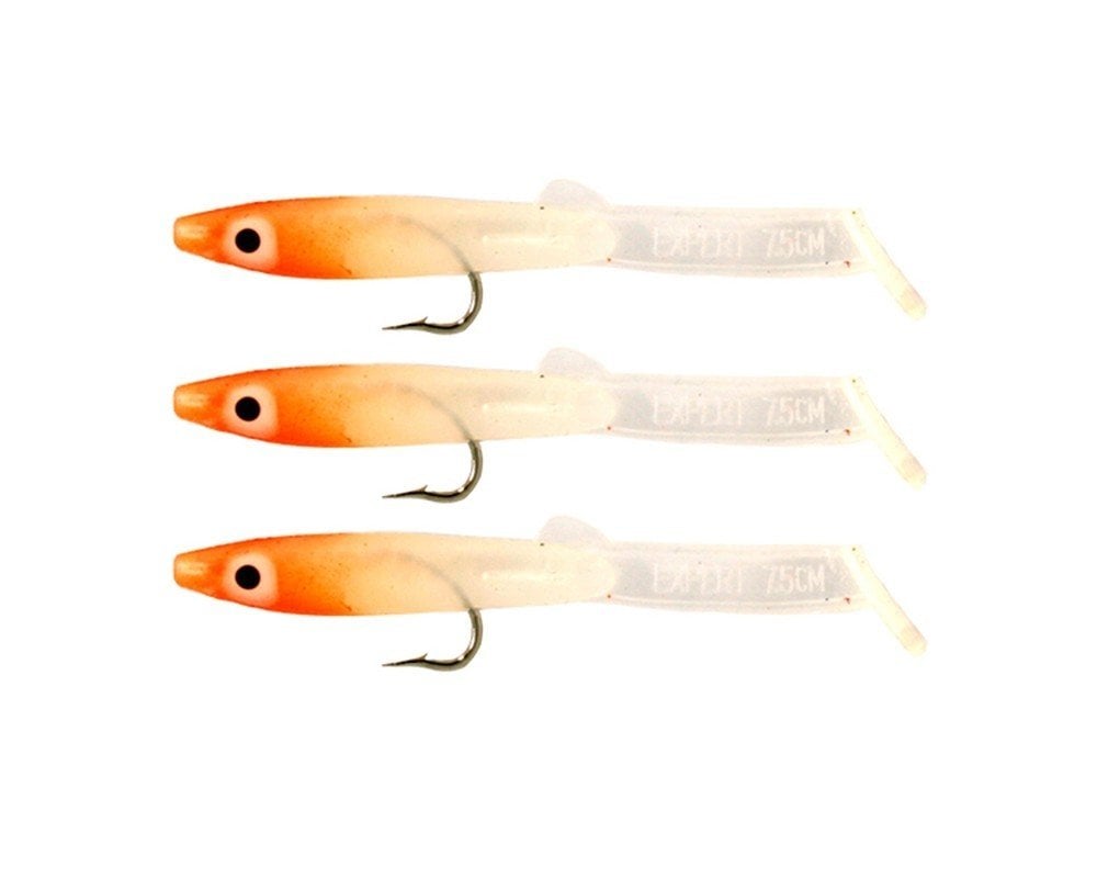Captain 3525 Eel Fish 7.5cm Silikon Zargana Suni Yem 3'lü Paket E06 Orange