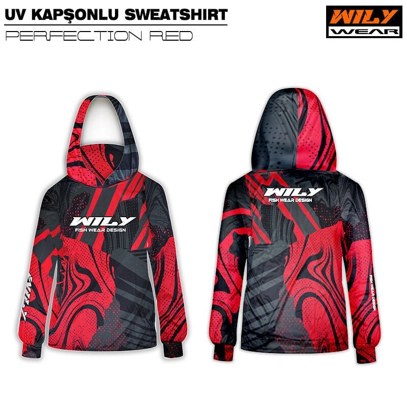 Wily Wear UV Kapşonlu Sweatshirt Perfection Red XL