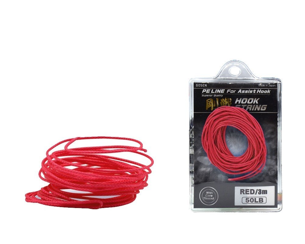 Gosen Hook String PE Assist İpi 3mt Kırmızı 50 LB