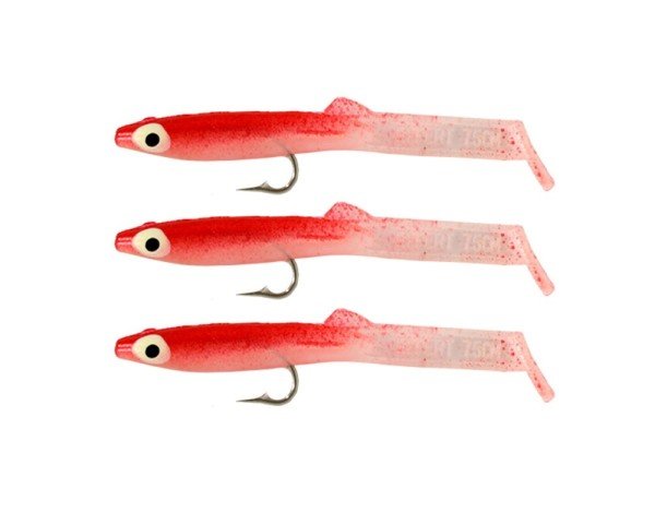 Captain 3525 Eel Fish 7.5cm Silikon Zargana Suni Yem 3'lü Paket E07 Red