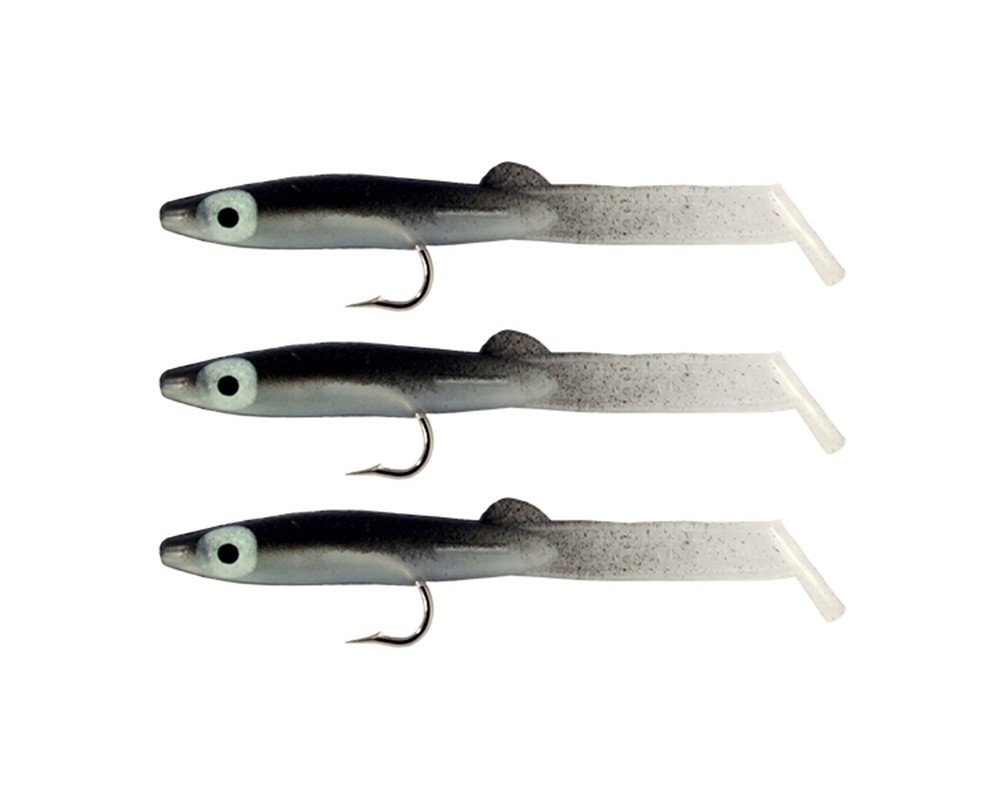 Captain 3525 Eel Fish 7.5cm Silikon Zargana Suni Yem 3'lü Paket E16 Black